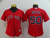 Women Red Sox 50 Mookie Betts Red Cool Base Jersey,baseball caps,new era cap wholesale,wholesale hats